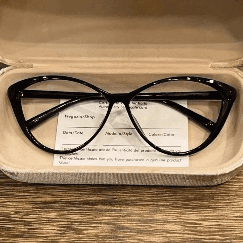 Cat-eye shaped glasses